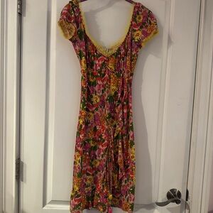 Miss Sixty Colorful Floral Dress vintage nwt y2k